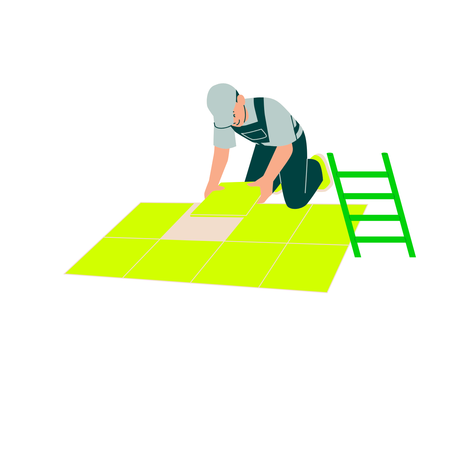 Illustration of a solar roofer